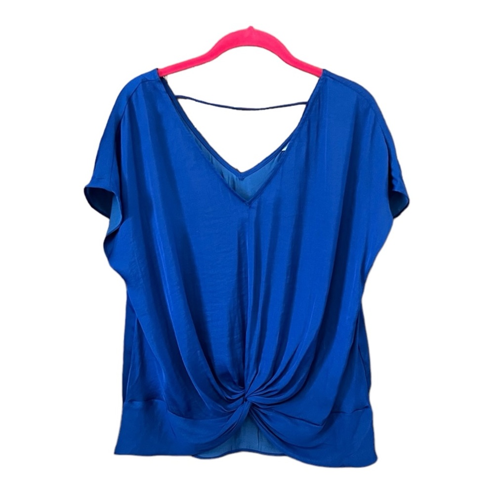 NWT NAKED ZEBRA TOP, Faux Wrap Bottom, Sapphire Blue, Size Medium
